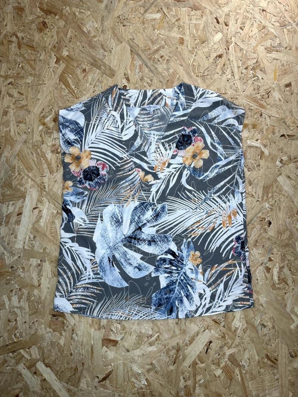Love Encounter Los Angeles Tropical Floral V-Neck Sleeveless Top Womens Large